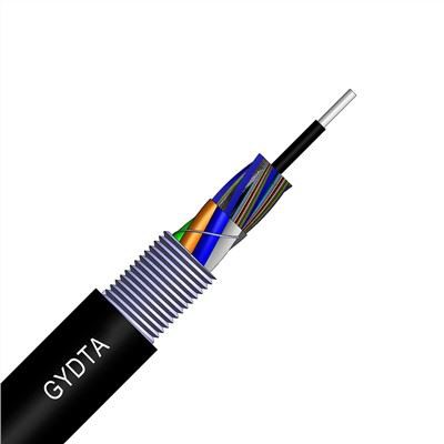 12-1440 Жилы Алюминиевая лента Связанная полиэтиленом оболочка Многожильная свободная трубка Ленточный кабель из оптического волокна GYDTA